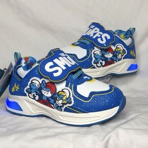The Smurfs Light up Kids Sneakers Size 10c Toddler Boy Girl Running Shoes NWT